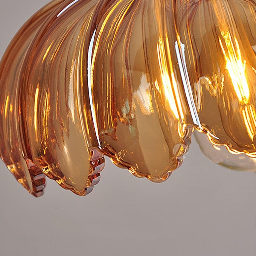 Vintage Floral Hanging Lamp – Elegant Glazed Ceramic Pendant Light for Home Decor