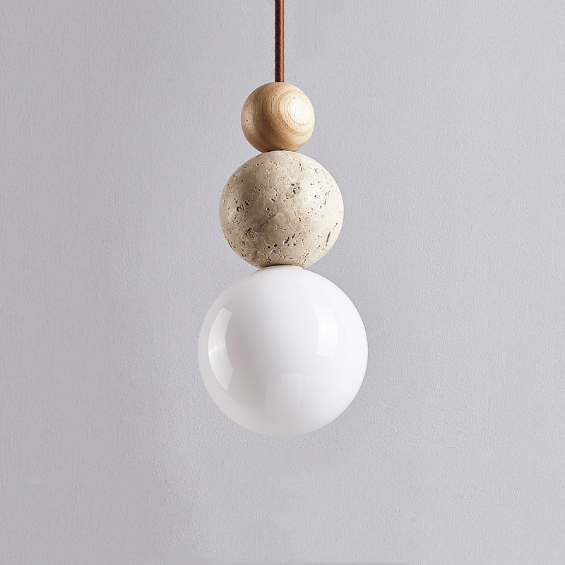 Modern Travertine Pendant Light – Rustic Lava Stone Hanging Light for Kitchen Pendant Lighting, Warm Atmosphere-5