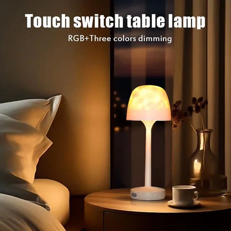 Mushroom Table Lamp - Water Ripple Projection Bedside Table Lamp for Relaxing Bedroom Ambiance