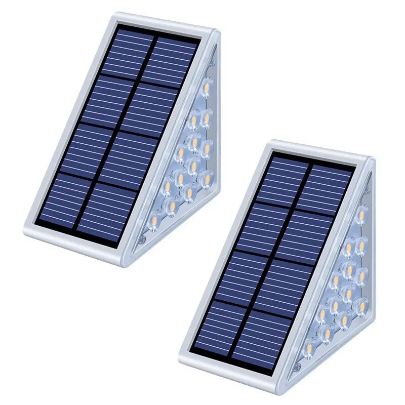 Solar Powered Outdoor Stair Lights - Weather Resistant Exterior Step Lights for Safety and Ambiance, Warm White LED