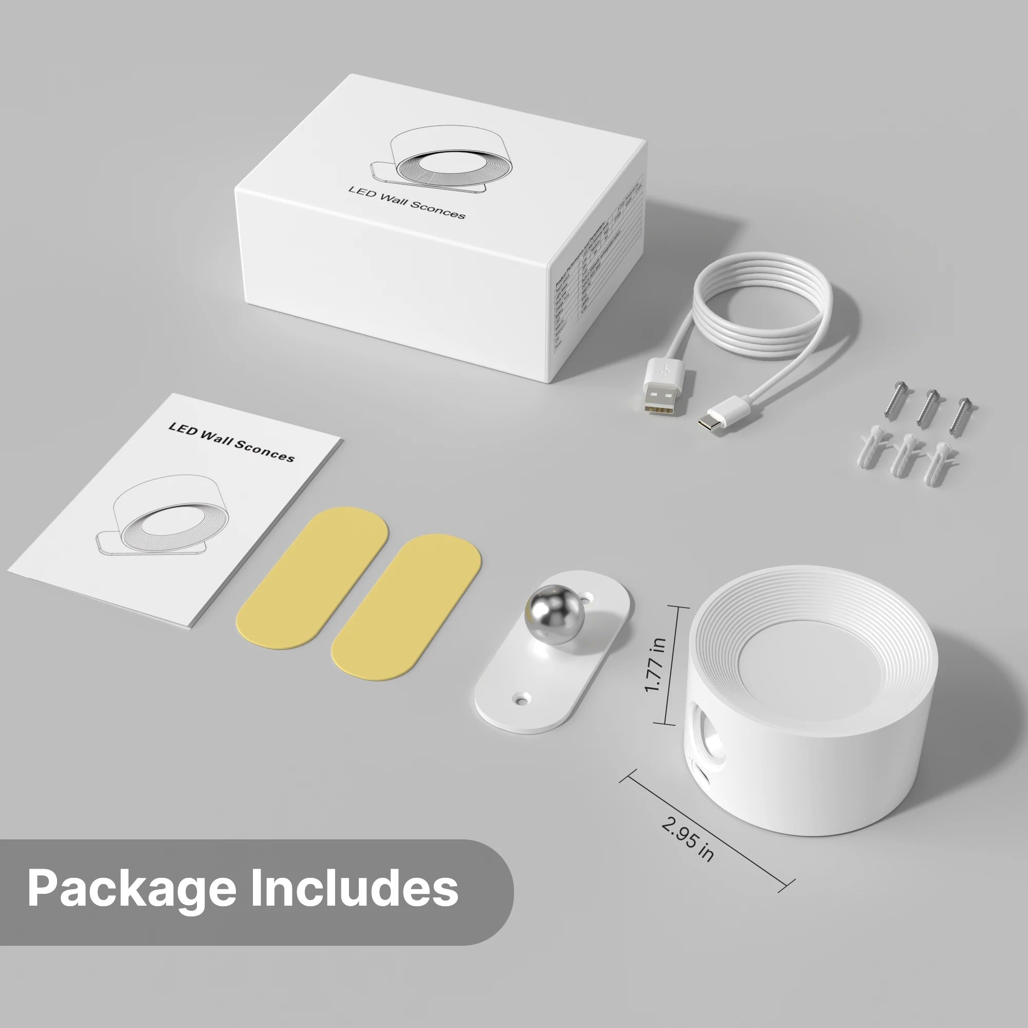 LED Wireless Wall Light - 360° Rotatable Touch Control