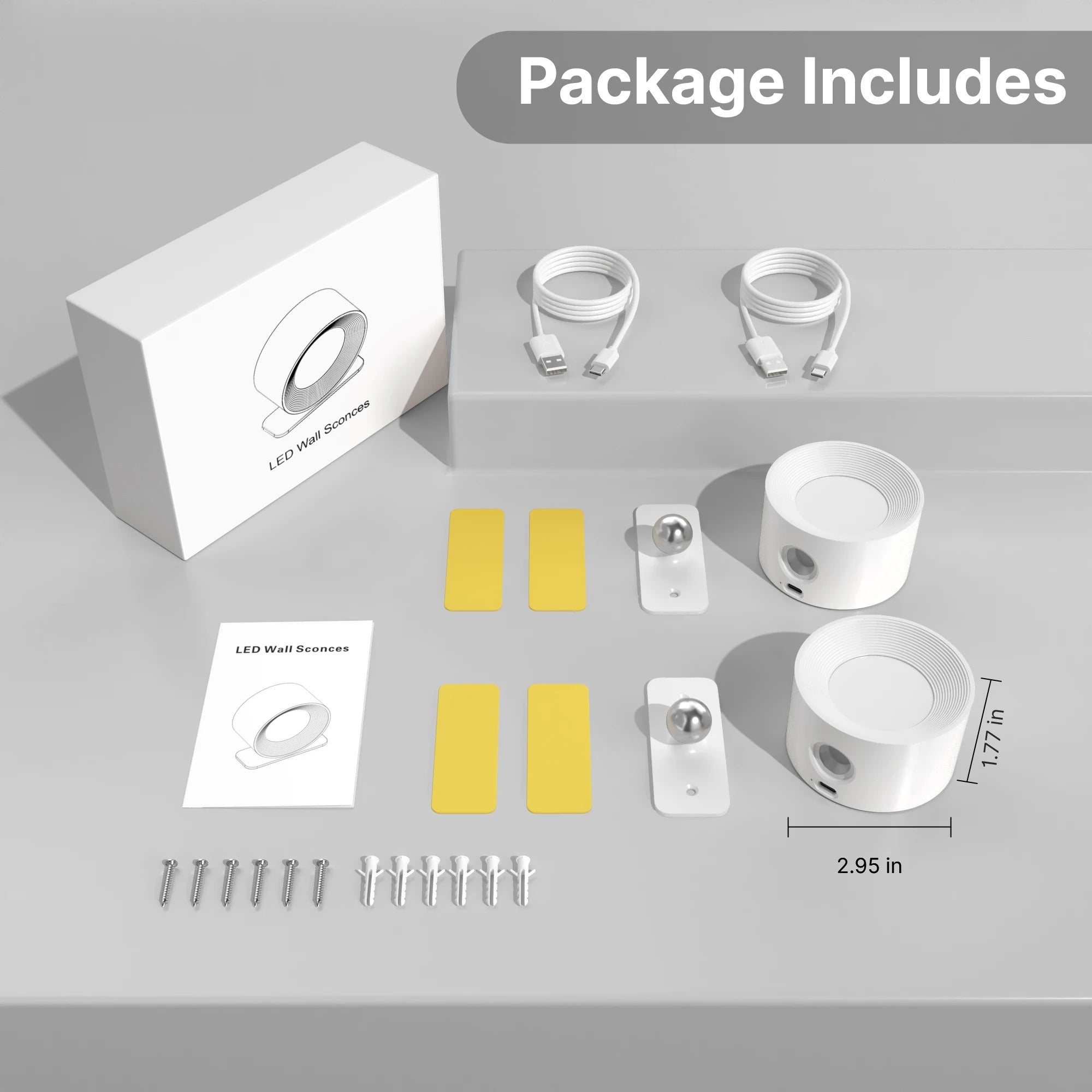 LED Wireless Wall Light - 360° Rotatable Touch Control