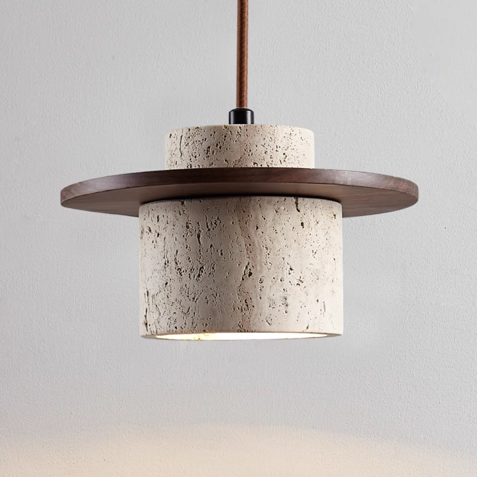 Travertine Pendant Light – Natural Stone Design, Modern Ceiling Light