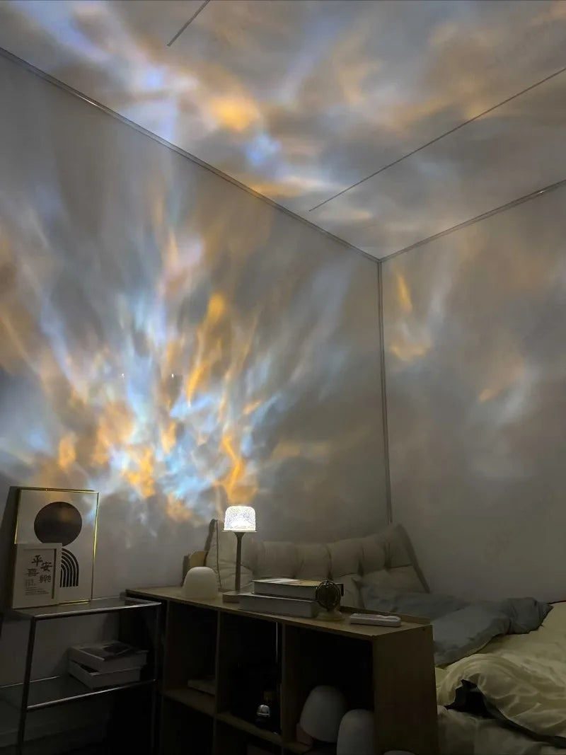 Mushroom Table Lamp - Water Ripple Projection Bedside Table Lamp for Relaxing Bedroom Ambiance