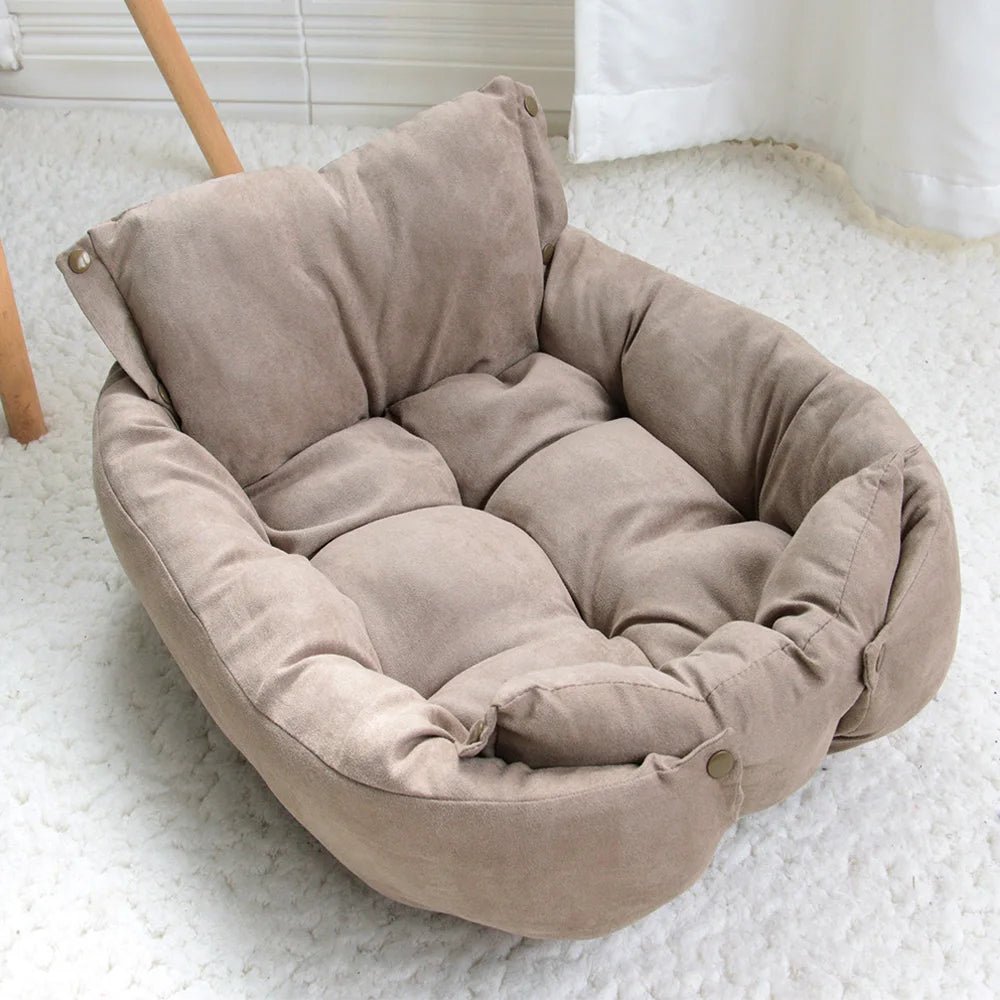 Soft and Warm Dog Bed - Washable Pet Cushion for Ultimate Comfort (Brown)