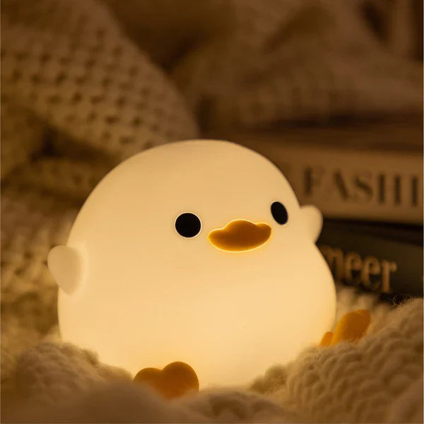 Doudou Duck LED Night Light - Rechargeable, Touch Sensor, Portable, Squishy Lamp