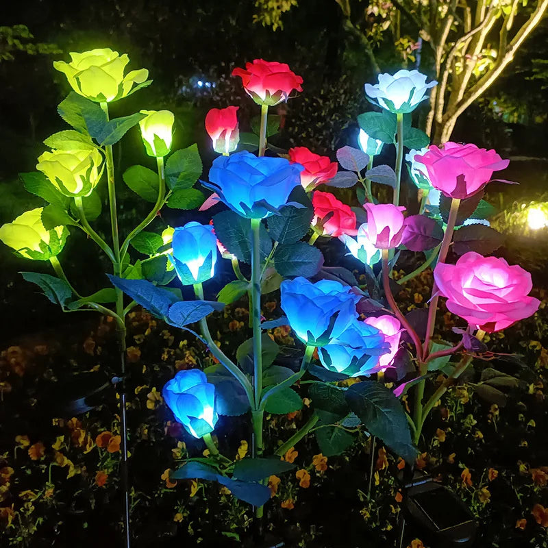 5 Heads Solar Garden Lights - Elegant Flower Design for Outdoor Ambiance, 10+ Hours Illumination 1
