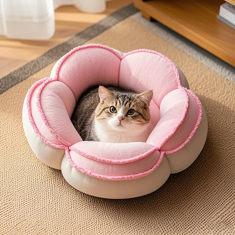 Cherry Blossom Cat Bed - Cozy Removable Pet Nest for Cats and Small Dogs, Easy to Clean