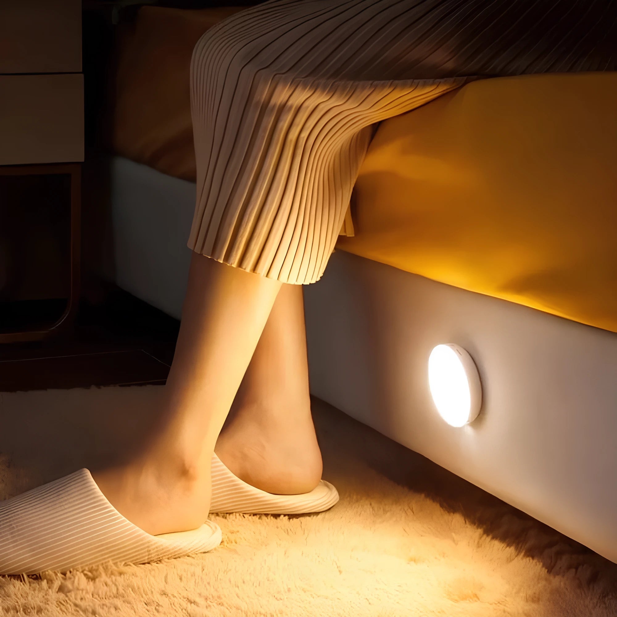 Circle Motion Sensor Light - Energy-Saving, Easy Installation Motion Activated Light for Hallways & Closets