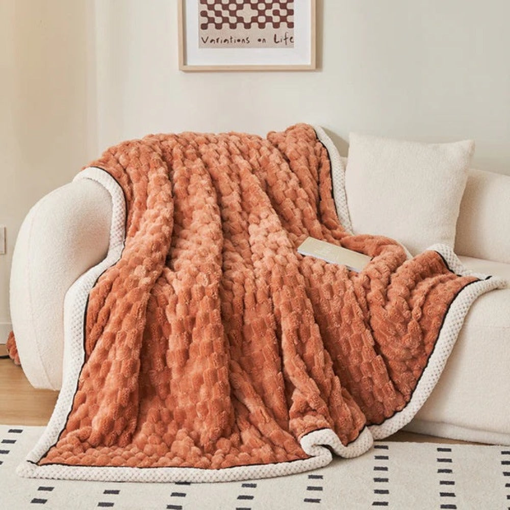 Cloud Cuddle Throw Blanket – Soft Bubble-Textured Sherpa Fleece for All Seasons, Cozy and Versatile Home Decor 1