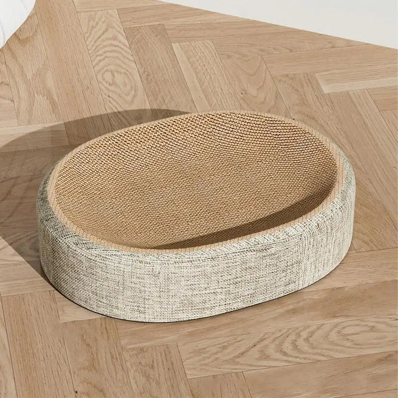 Comfortable Oval Cardboard Cat Scratcher & Cat Mat Scratcher - Durable Multi-Functional Bed for Cats