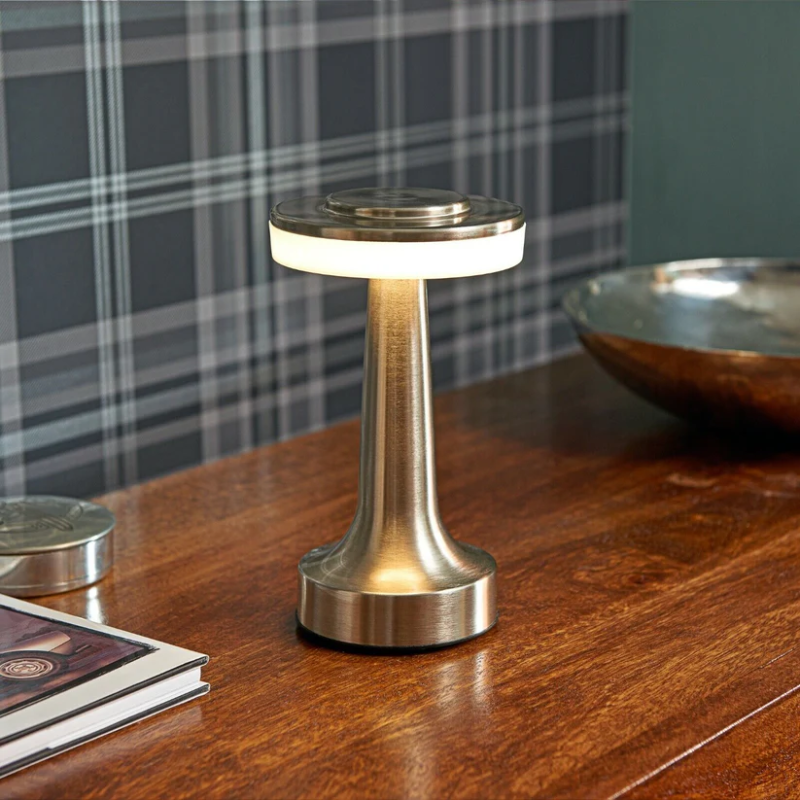 Cordless Minimalist Desk Lamp – Dimmable LED Touch Control, Rechargeable Portable Lighting for Home & Office