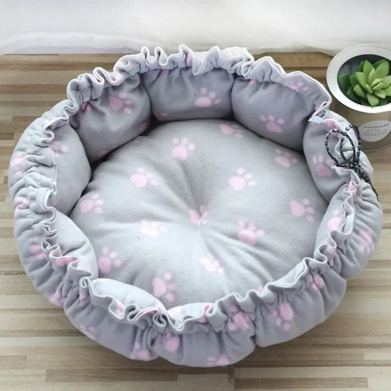Cozy Adjustable Dual-Use Pet Bed for Cats and Puppies - Soft Warm Dog and Cat Nest Cushion