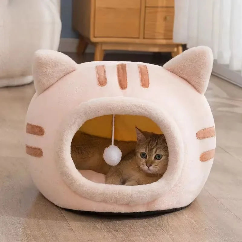 Kitty Cave Bed for Cats and Small Dogs - Warm, Portable, and Durable Indoor Pet Bed