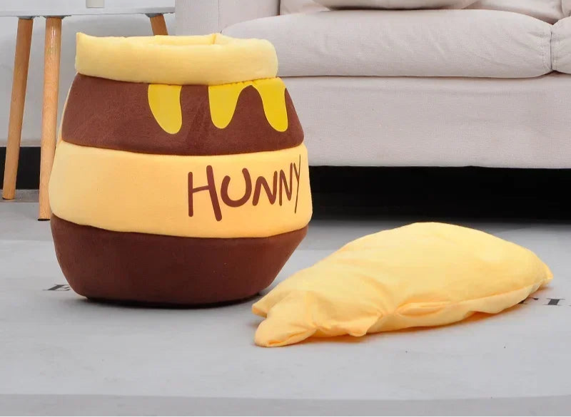 Cozy Thickened Honey Jar Cat Bed - Warm Semi-Enclosed Cat Cave with Detachable Mats for Ultimate Comfort