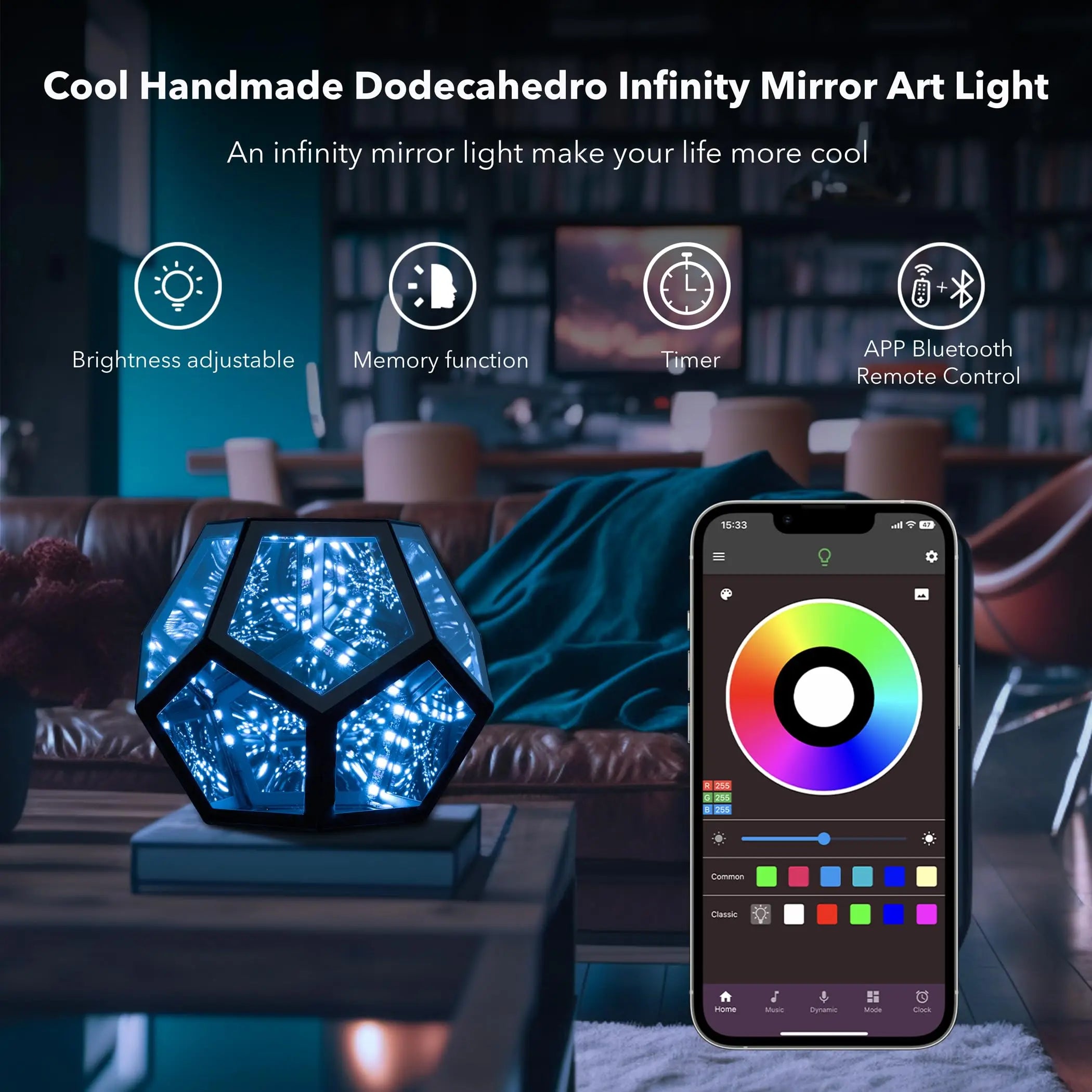 Dreamy Geometric Space LED Night Light – Unique 3D Visual Effects for Home Decor and Gifts 1