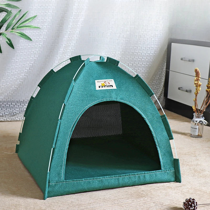 Foldable Tent Cat House - Portable, Breathable Shelter for All Seasons
