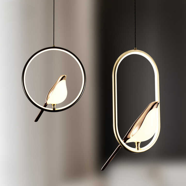 Luxury Glass Pendant Light with Golden Bird Design – Elegant Kitchen Hanging Light, 12-Inch Ceiling Fixture-2