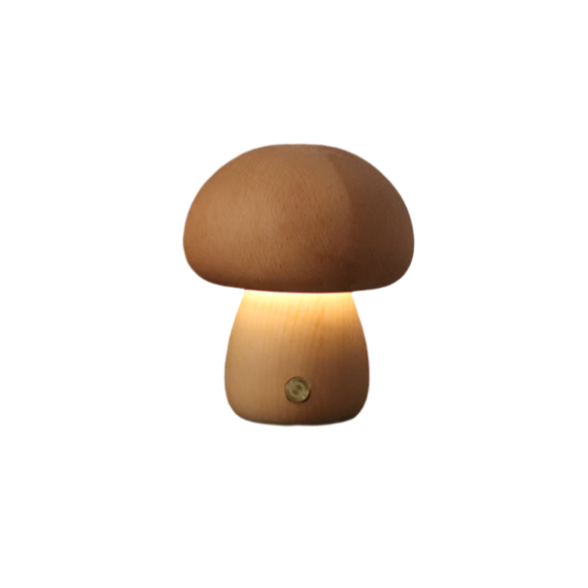EcoGlow Rechargeable Wooden Mushroom Table Lamp-1
