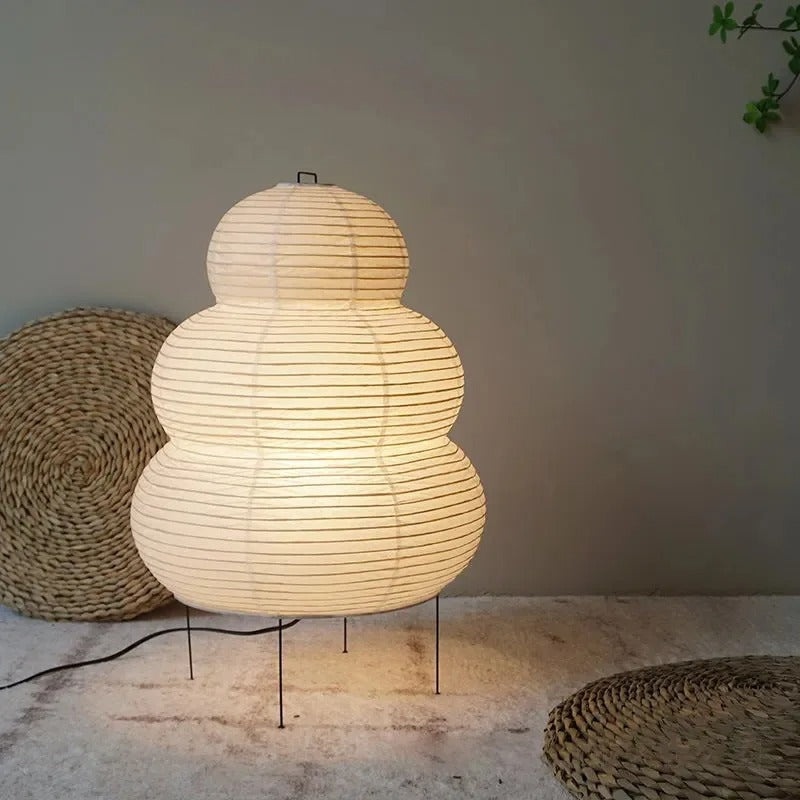 Japanese Washi Floor Lamp – Spherical Rice Paper Design for Soft Diffused Light, 40cm Diameter, E27 Bulb Compatible 0