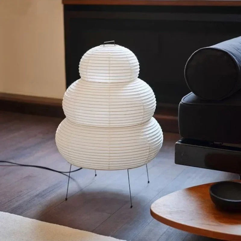 Japanese Washi Floor Lamp – Spherical Rice Paper Design for Soft Diffused Light, 40cm Diameter, E27 Bulb Compatible 1