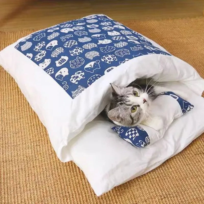 Cat Cave Bed - Cozy Removable Cat Bed for Comfort and Security, Ideal for Adult Cats and Small Dogs