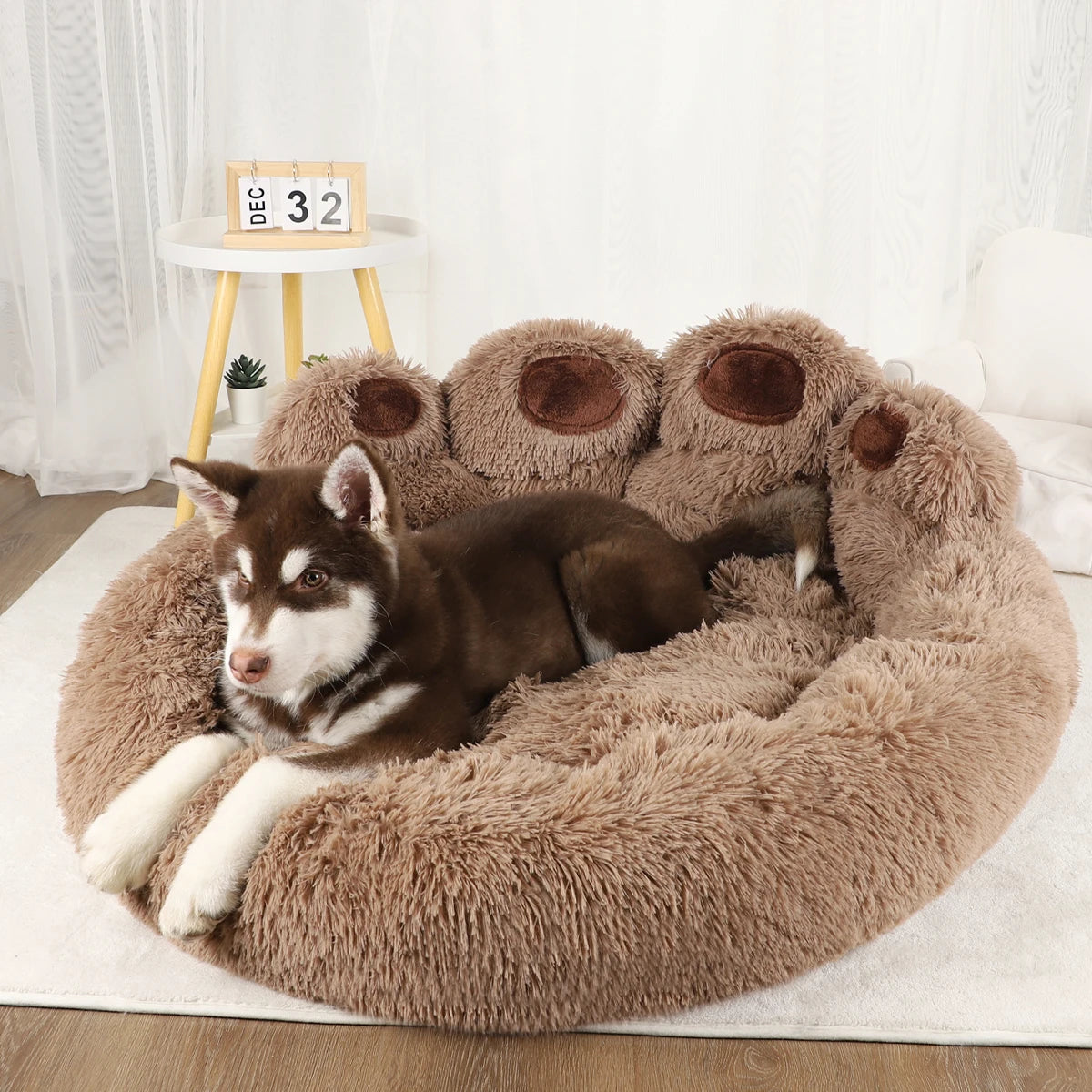 Fluffy Dog Bed for Ultimate Comfort and Support - Soft, Non-Slip, Machine Washable, Ideal for Large Dogs and Cats