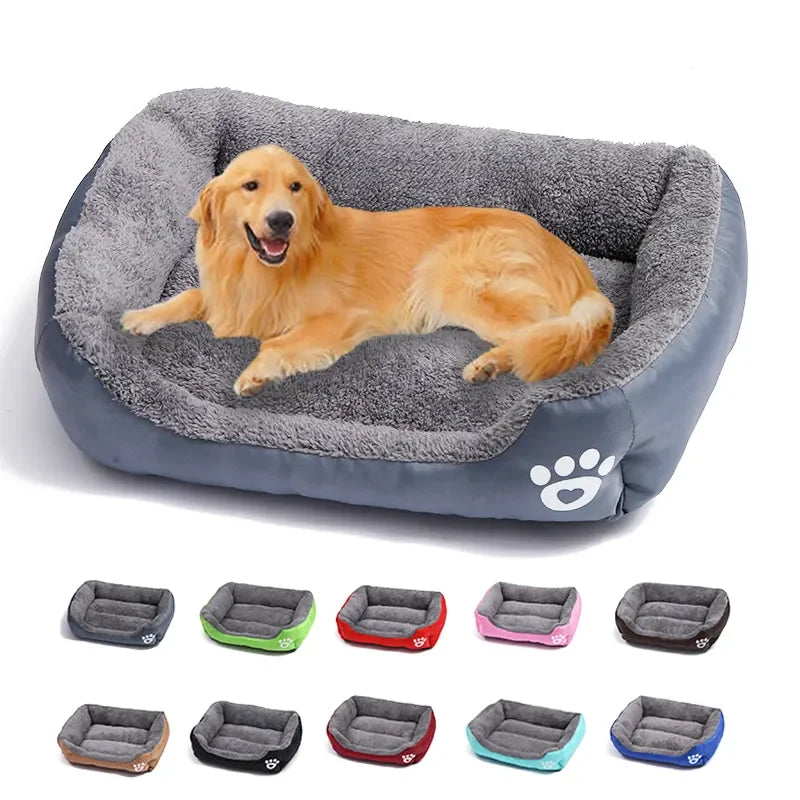 Large Washable Dog Bed - Plush Waterproof Mattress for Comfort in All Seasons