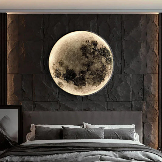 LUNA - Realistic Moon Surface Wall Lamp for Bedroom & Living Room