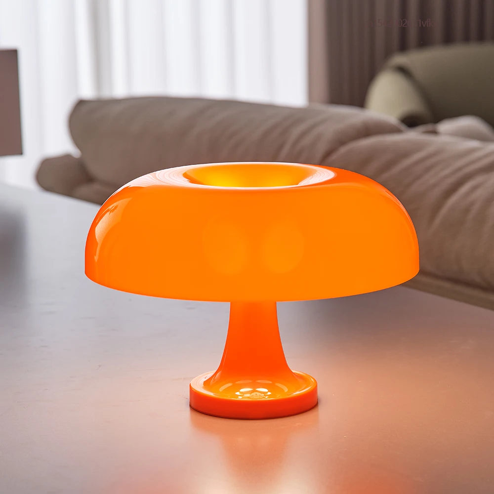 Modern Mushroom Table Lamp with Adjustable Brightness – USB and Type-C Charging, Color Options for Bedroom or Desk