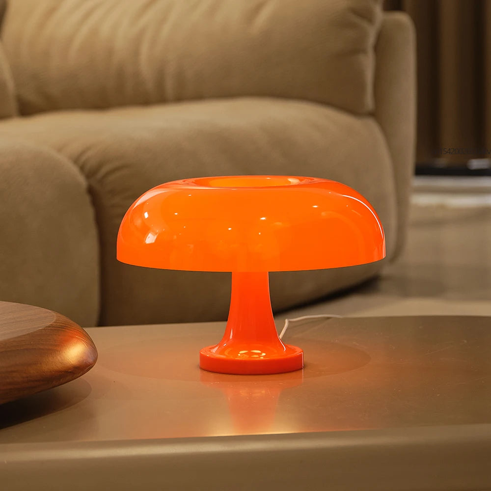 Modern Mushroom Table Lamp with Adjustable Brightness – USB and Type-C Charging, Color Options for Bedroom or Desk