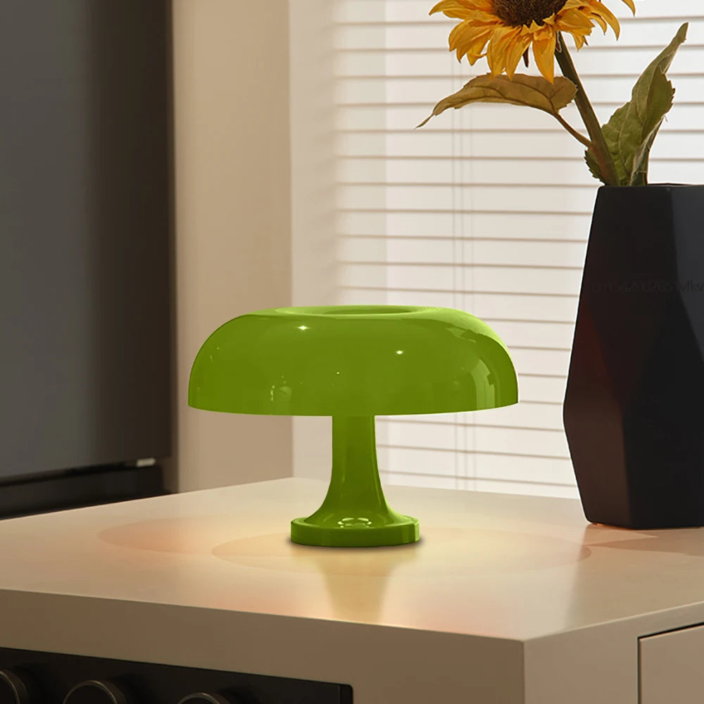 Modern Mushroom Table Lamp with Adjustable Brightness – USB and Type-C Charging, Color Options for Bedroom or Desk