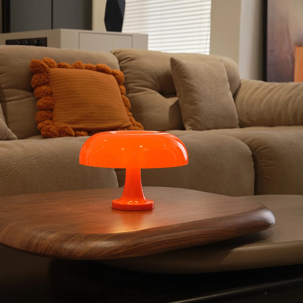 Modern Mushroom Table Lamp with Adjustable Brightness – USB and Type-C Charging, Color Options for Bedroom or Desk