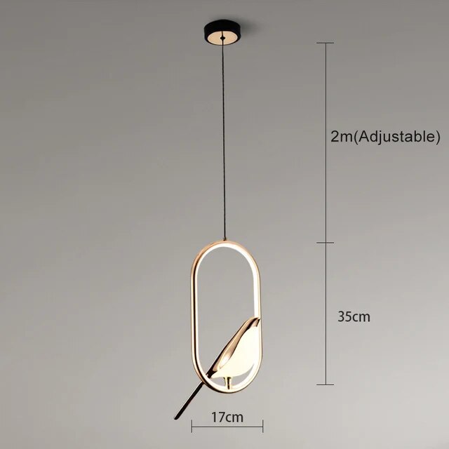 Variant image for Luxury Glass Pendant Light with Golden Bird Design – Elegant Kitchen Hanging Light, 12-Inch Ceiling Fixture-3