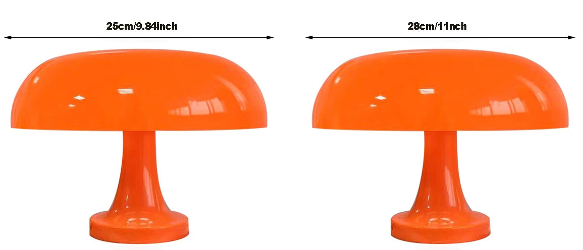 Modern Mushroom Table Lamp with Adjustable Brightness – USB and Type-C Charging, Color Options for Bedroom or Desk