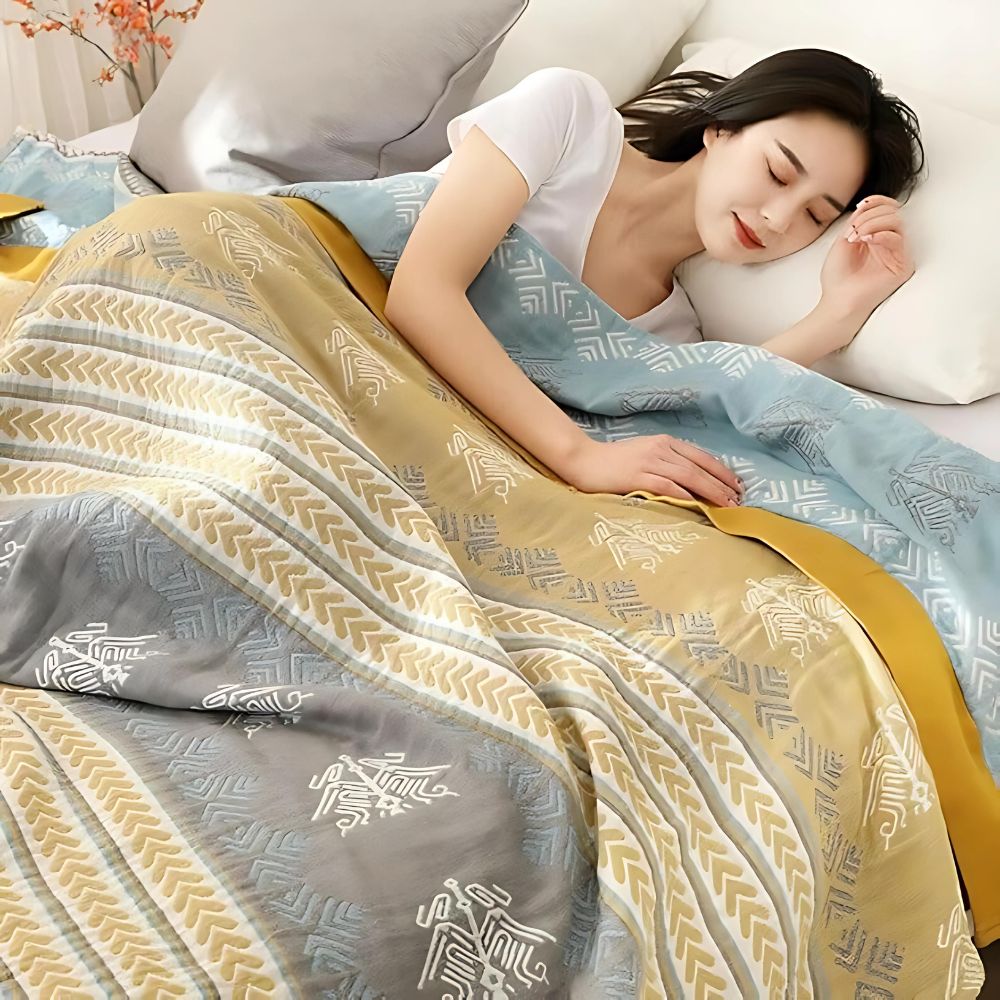 Reversible Cotton Throw Blanket – Lightweight, Soft, and Versatile Bedding for Cozy Comfort 5