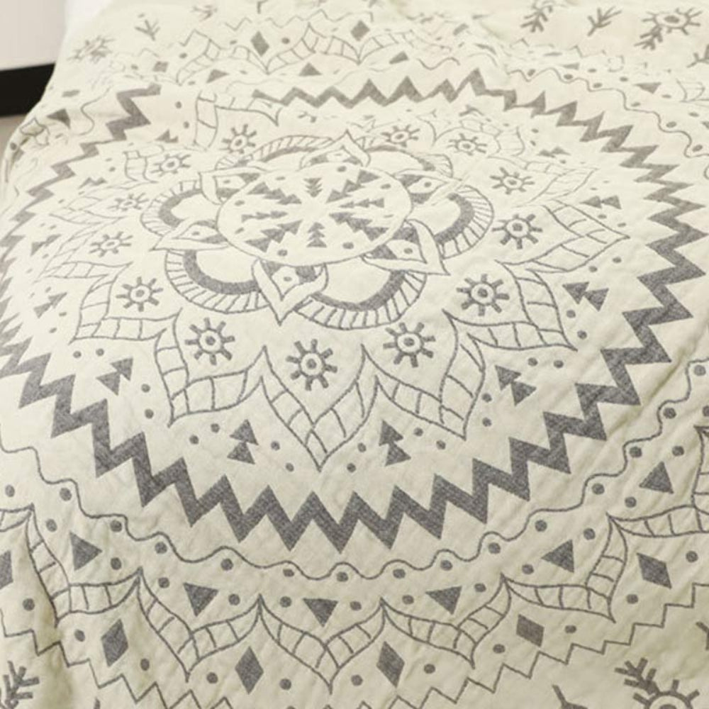 Reversible Cotton Throw Blanket with Mandala Art Pattern – Soft, Breathable Home Decor for All Seasons 3