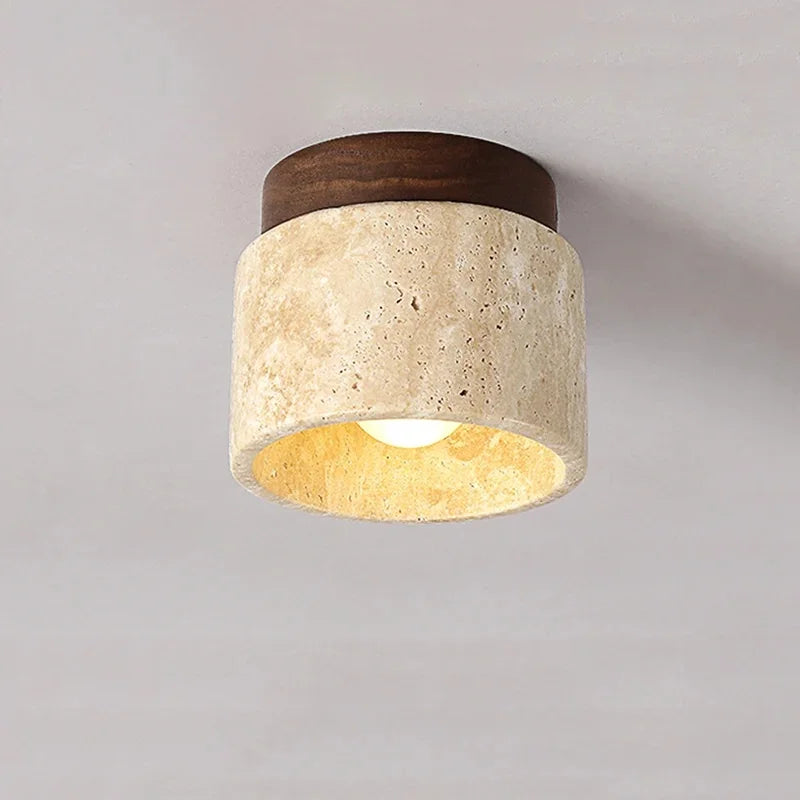 Elegant Yellow Marble Ceiling Light for Dining Room and Hotel Aisles – Customizable Modern Design-3