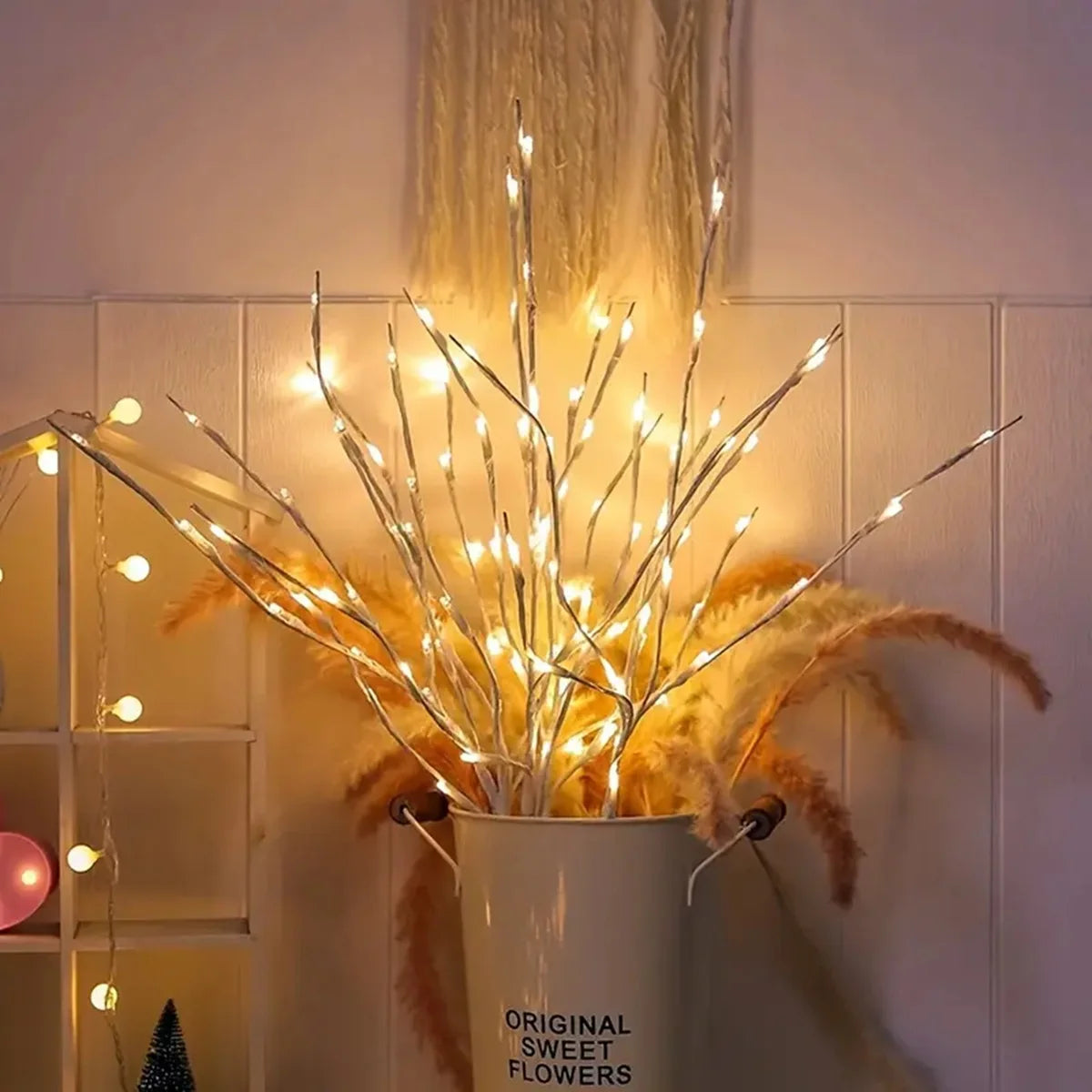 Battery Operated Birch Branch Lights with 20 Warm White LEDs – 28.35 Inches for Indoor and Outdoor Decor-5