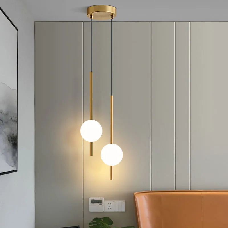 Nordic Black Pendant Light with Gold Finish – LED Hanging Light for Kitchen, Bedroom, and Dining Room-2