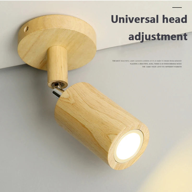 Nordic Solid Wood LED Wall Lamp – Adjustable Wall Sconce Lighting for Indoor Home Decor-4