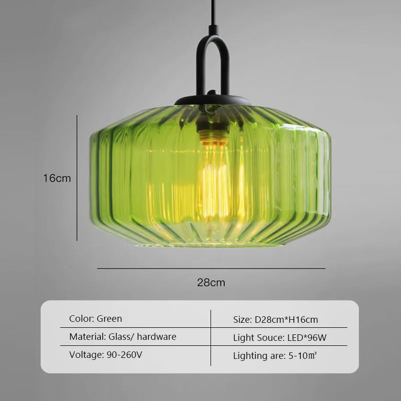 Variant image for Nordic Vintage Glass Pendant Light – 28cm Hanging Light for Kitchen and Dining Room-1