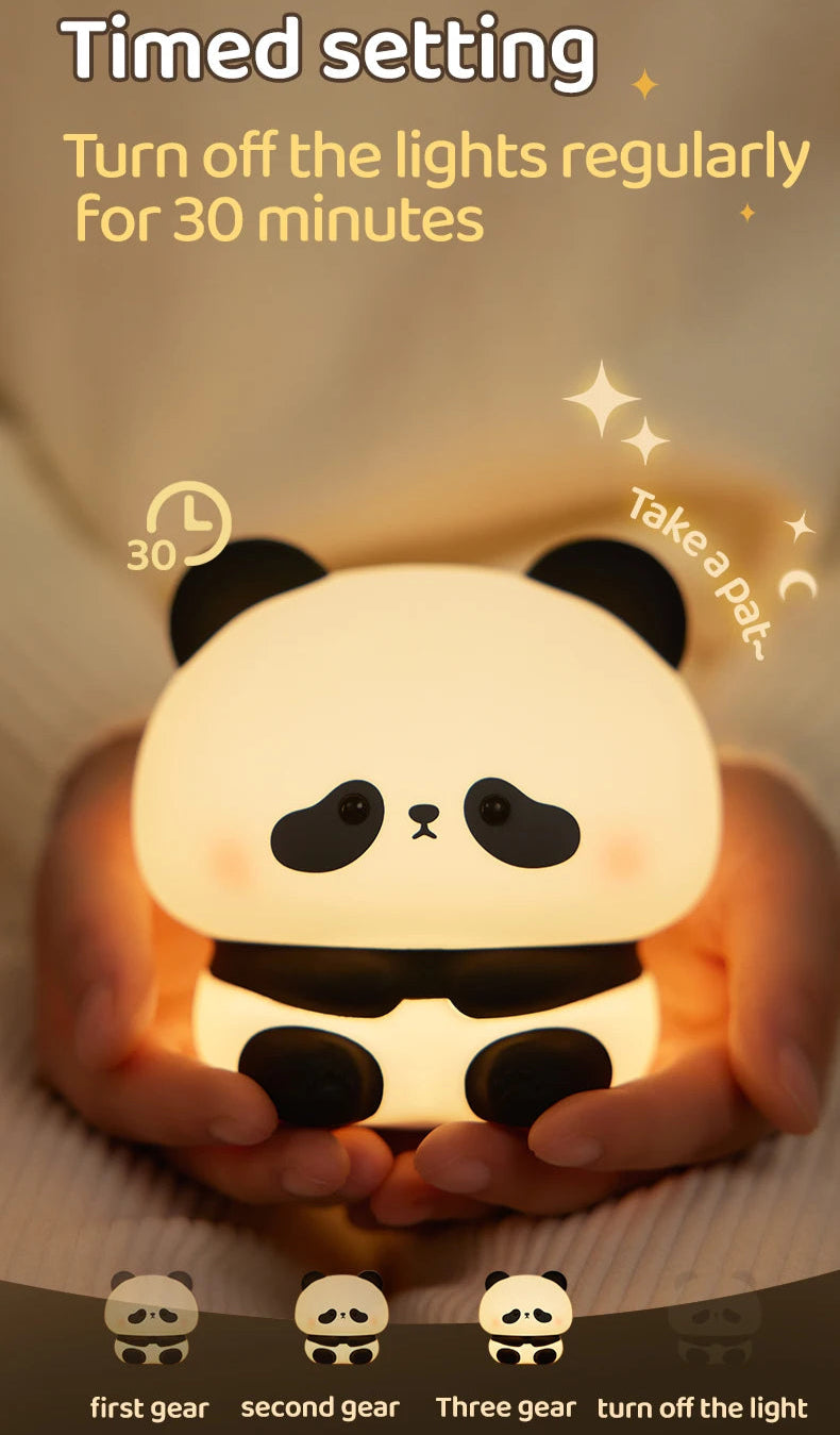 Sleepy Panda Night Light - Soft LED Lamp for Kids, Nursery, and Relaxing Sleep Atmosphere