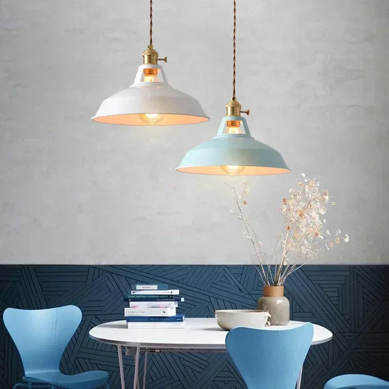 Colorful Industrial Pendant Light Fixture for Kitchen Island – Adjustable E27 Hanging Pendant Lighting-2