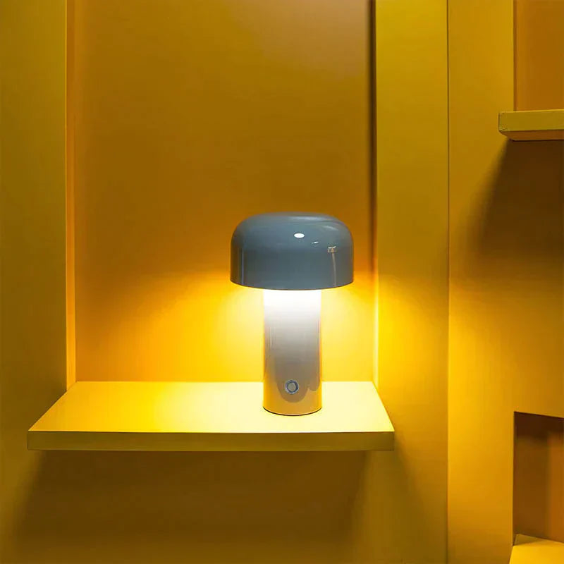 Italian Inspired Mushroom Cordless Table Lamp – Sleek & Modern LED Lighting-5