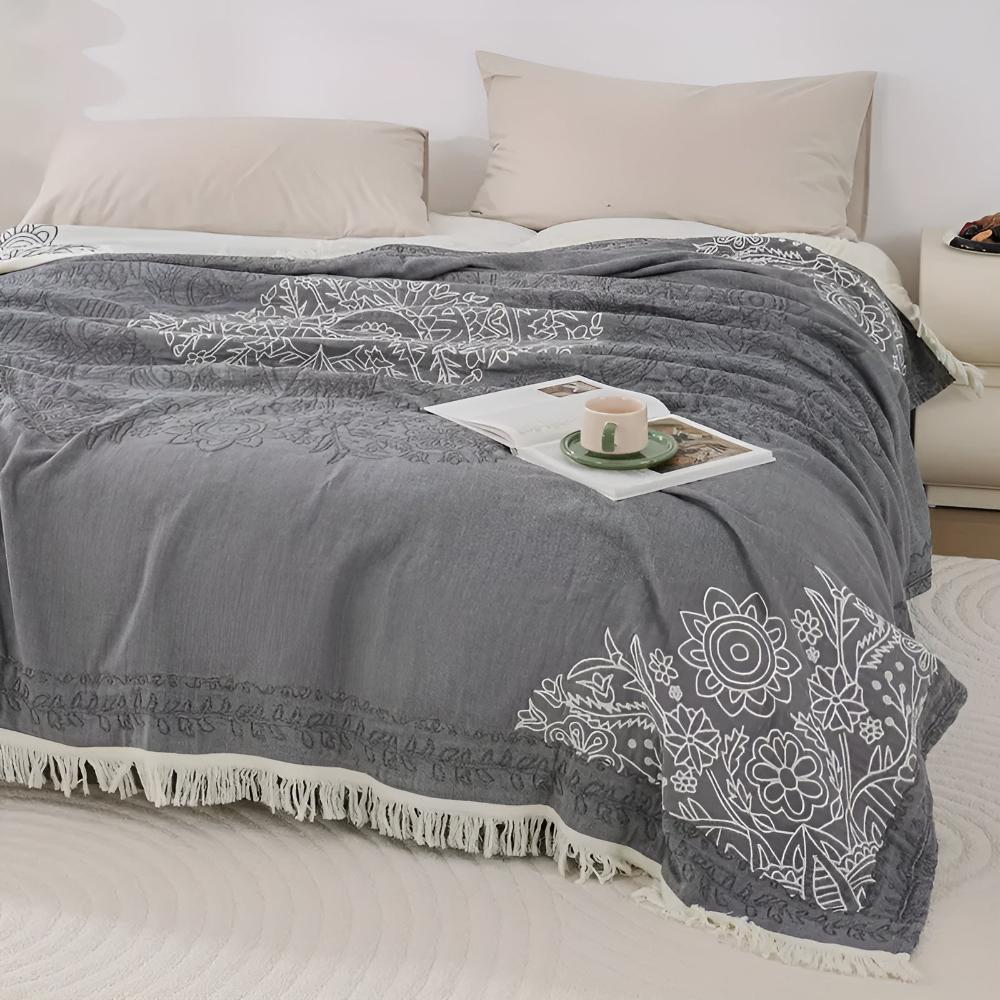 Scandi Chic Cotton Throw Blanket – Reversible Jacquard Design, Soft Durable Home Decor for All Seasons 0