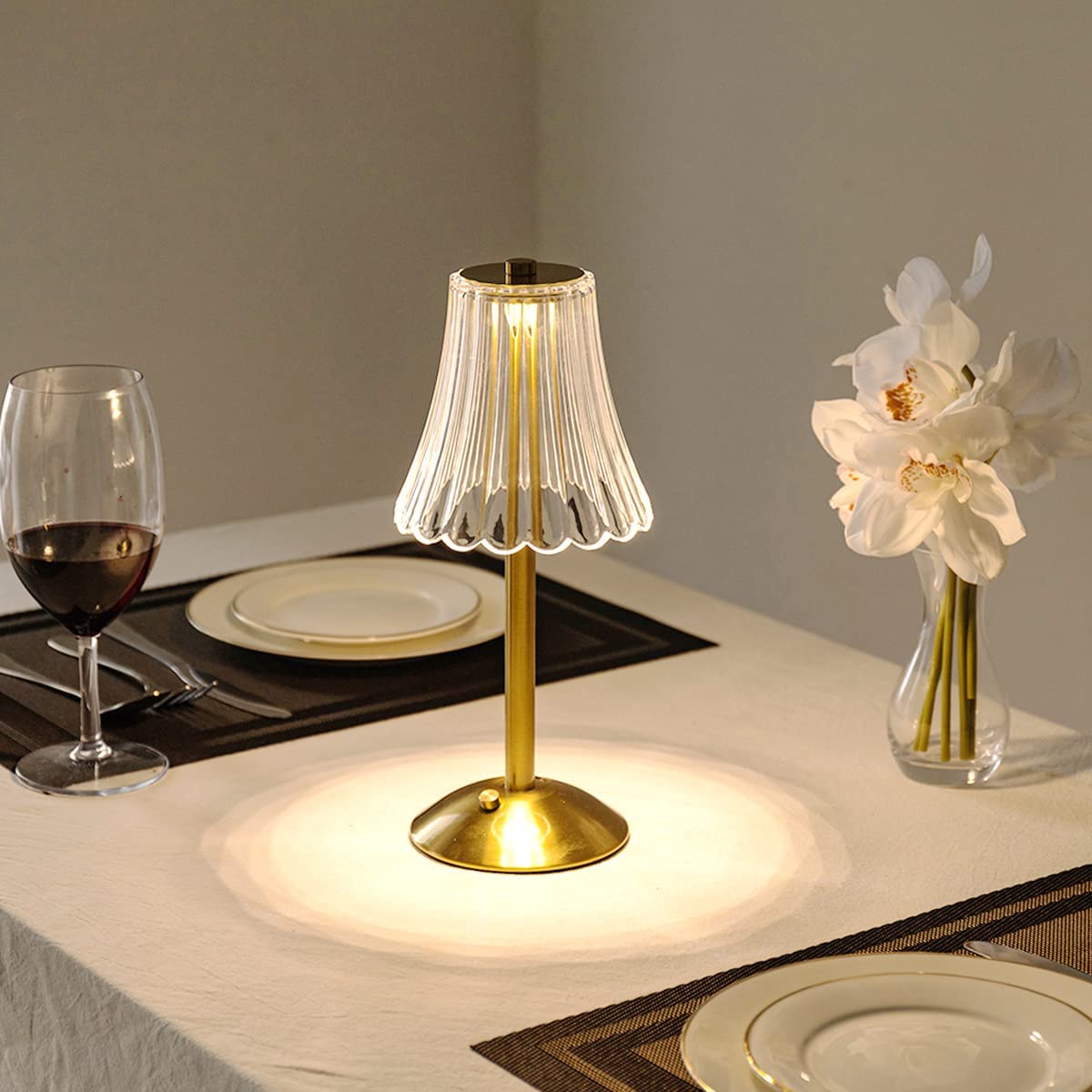 Golden Crystal Table Lamp - Elegant Touch-Controlled LED Lighting-4