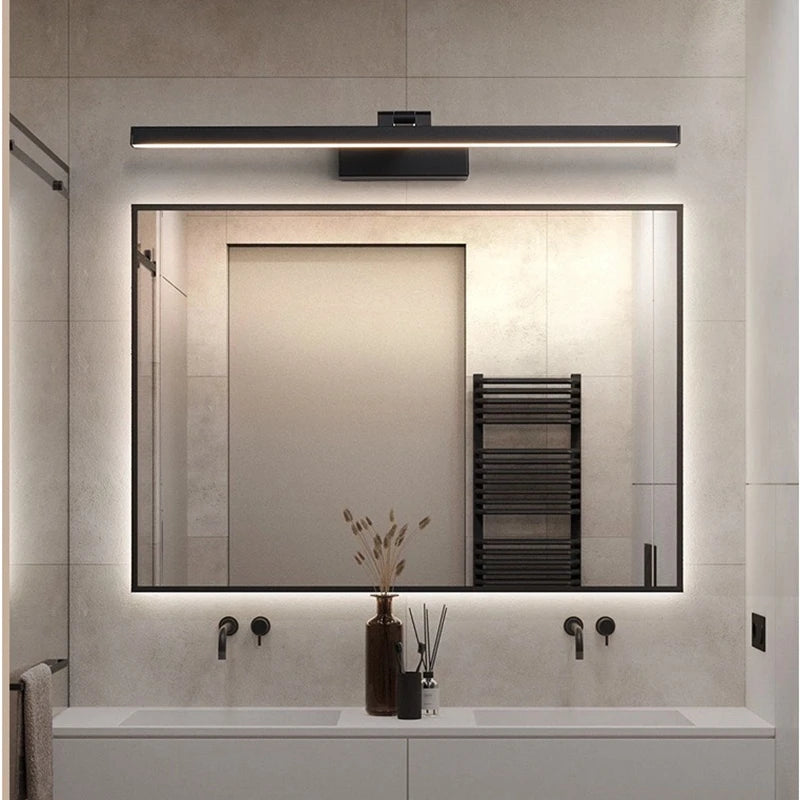 Modern Waterproof LED Bathroom Wall Lamp – Adjustable Size, Acrylic and Aluminum Wall Sconce Lighting, Warm & Cold White Options-2