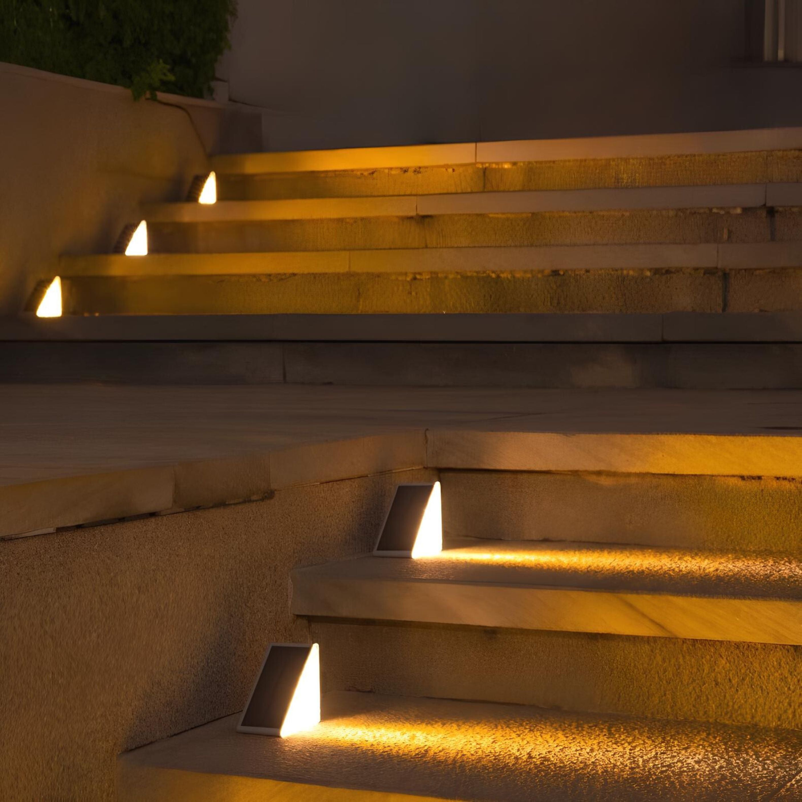Solar Powered Outdoor Stair Lights - Weather Resistant Exterior Step Lights for Safety and Ambiance, Warm White LED