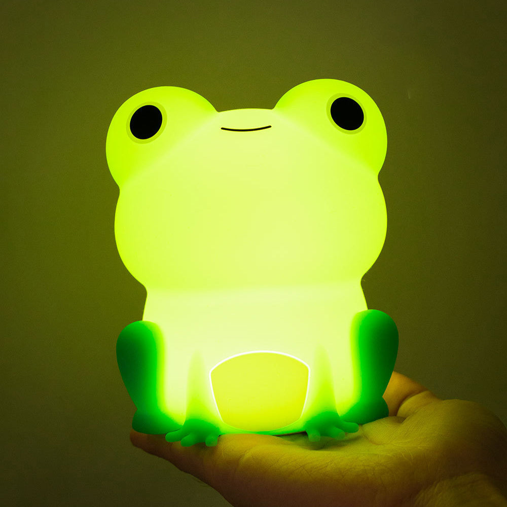 Squishy Silicone Frog LED Night Light - Colorful, Soothing Glow for Kids' Rooms